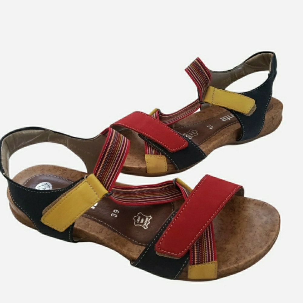 Remonte Colorful Strappy Sandals Size 39 Adjustable Strap Comfort